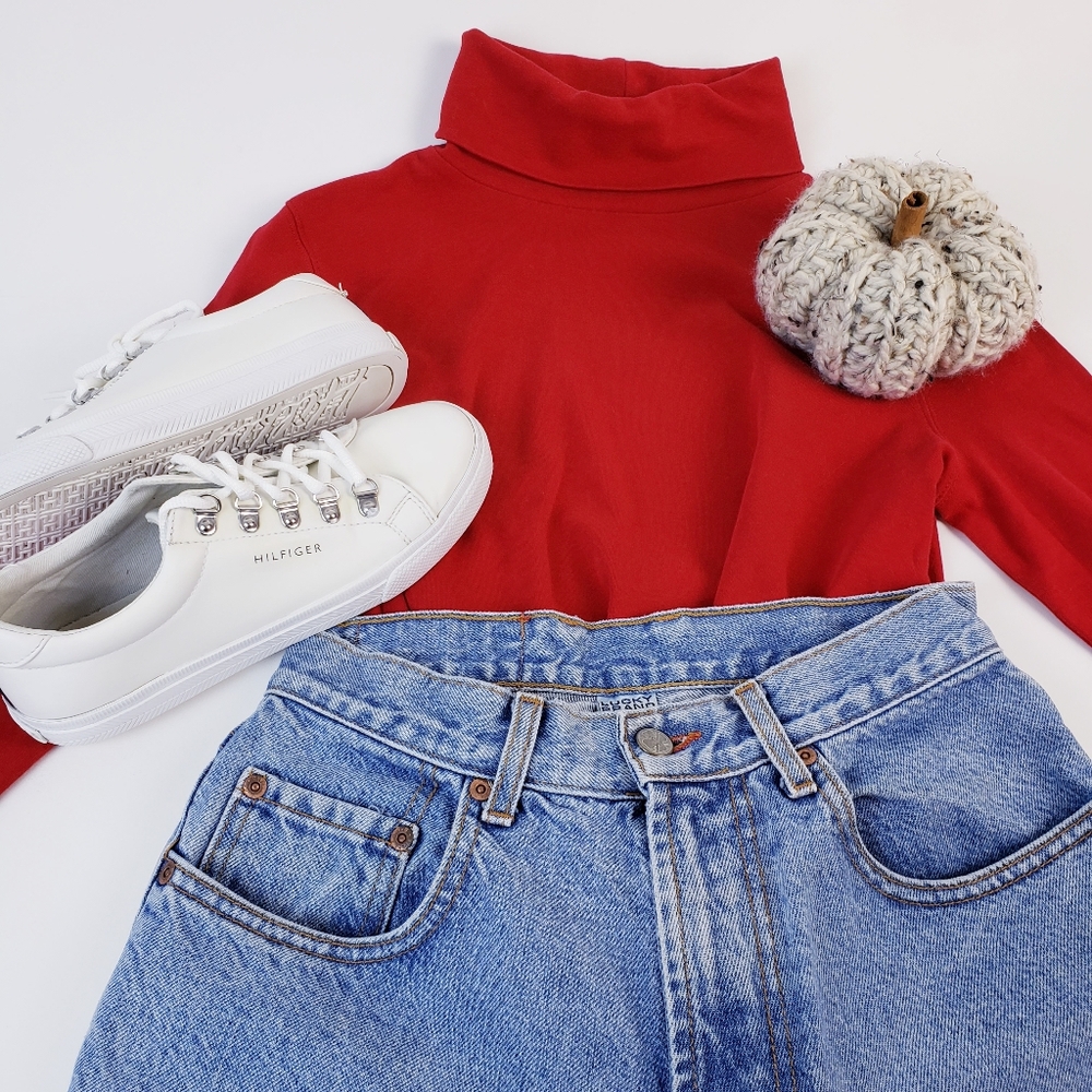 Vintage Liz Claiborne Red Turtleneck Sweater M
